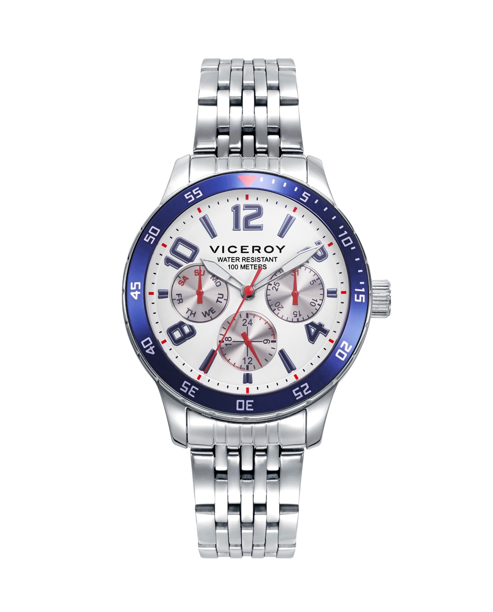 Relógio Infantil Next de Bracelete de Aço e Pulseira de Couro Azul Azul / Branco-1