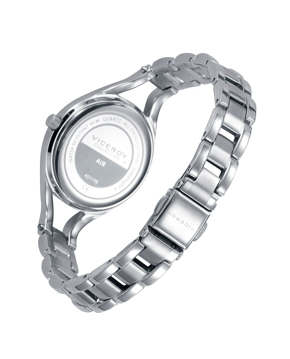 Relógio Analógico Air com Caixa e Bracelete de Aço Prata / Rosa-2