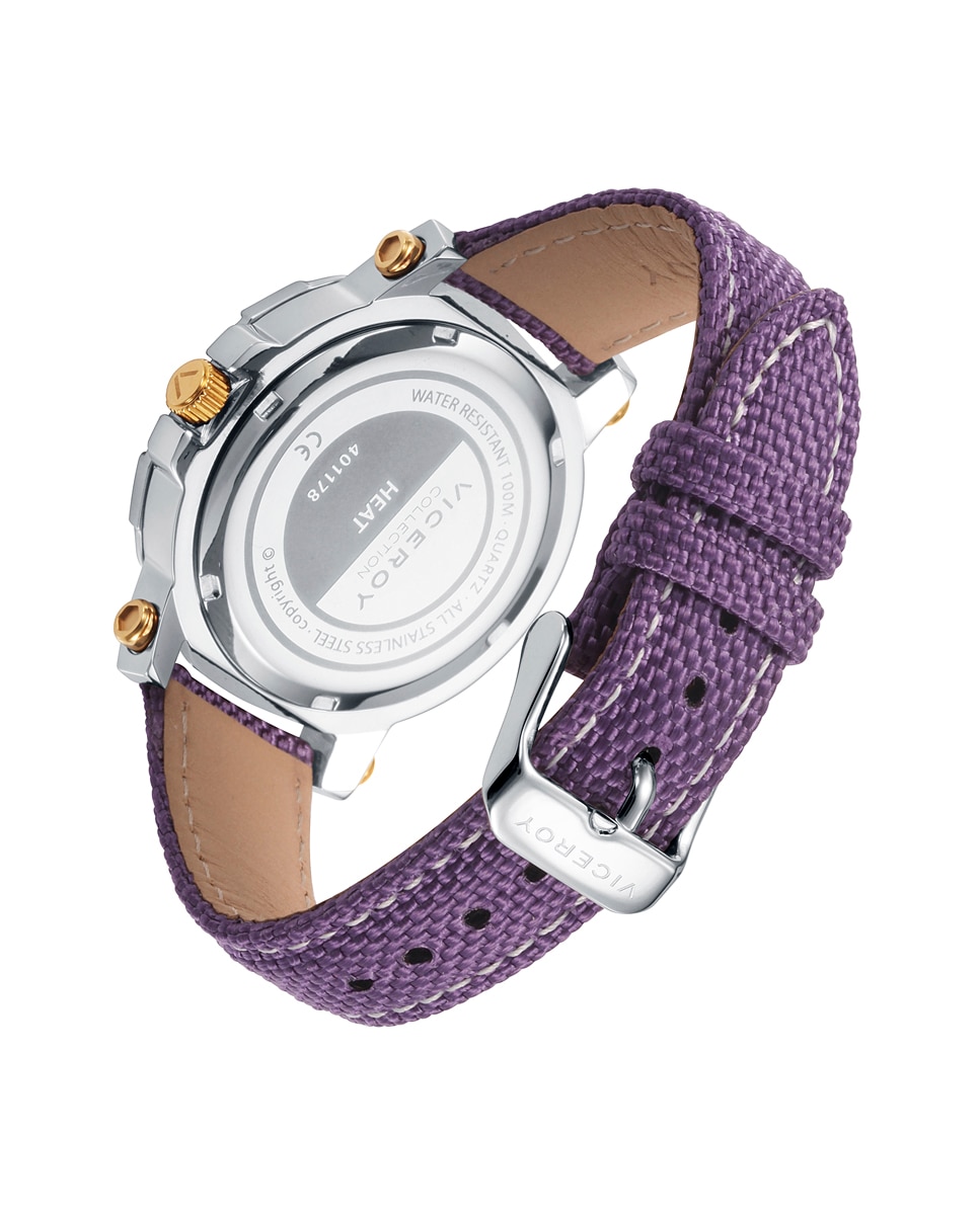 Relógio Analógico Heat com Caixa de Aço e Bracelete de Nylon em Roxo Roxo-2