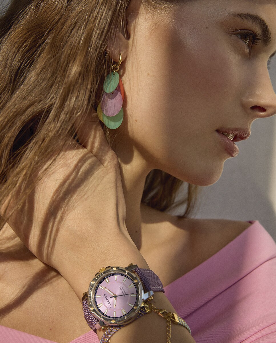 Relógio Analógico Heat com Caixa de Aço e Bracelete de Nylon em Roxo Roxo-3
