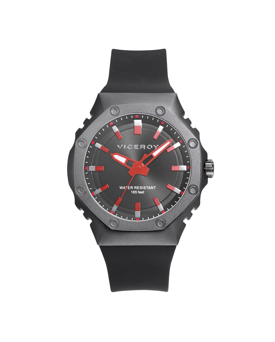 Relógio Analógico Colors com Caixa de Alumínio e Bracelete de Silicone em Preto Cinzento-1