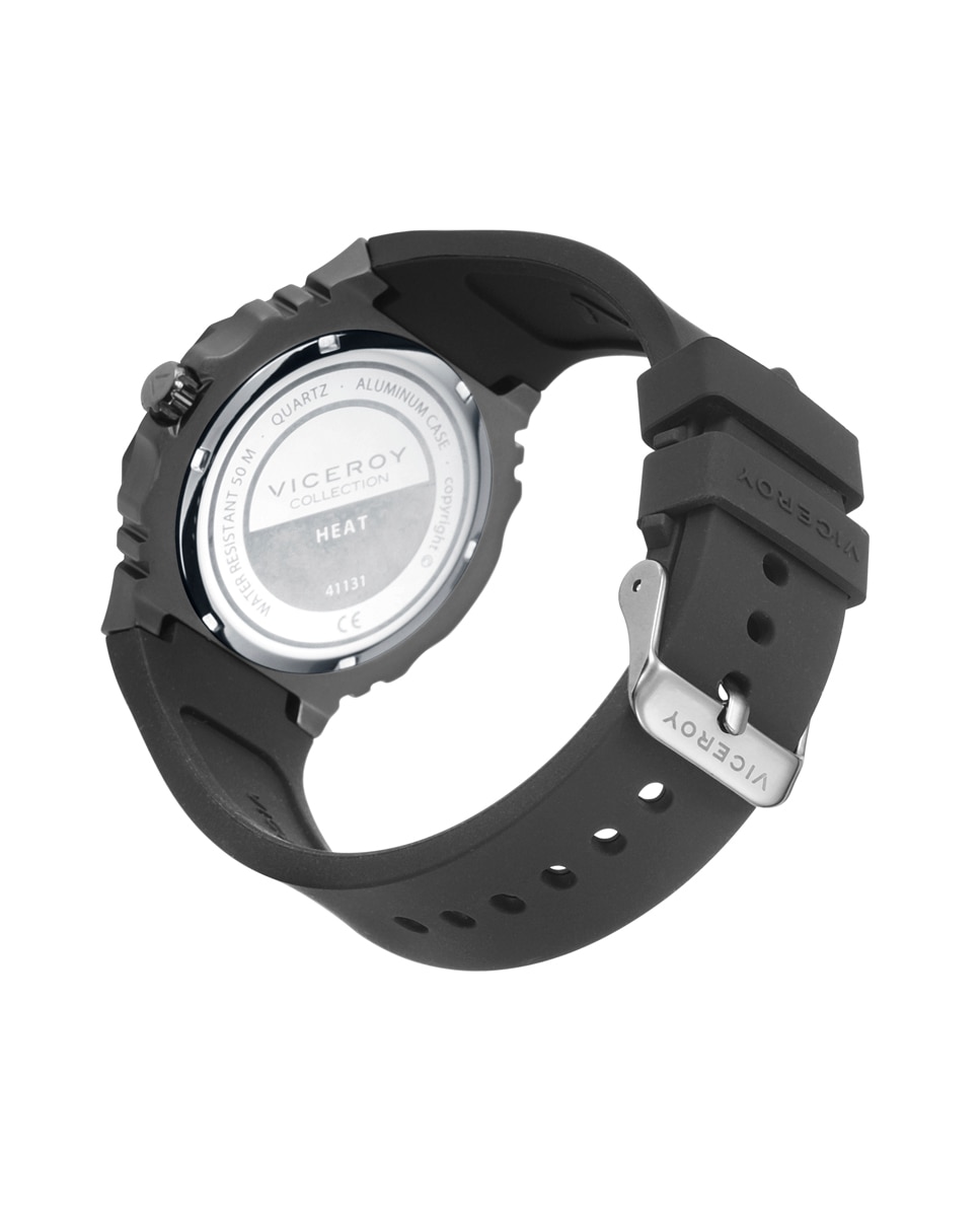 Relógio Analógico Colors com Caixa de Alumínio e Bracelete de Silicone em Preto Cinzento-2