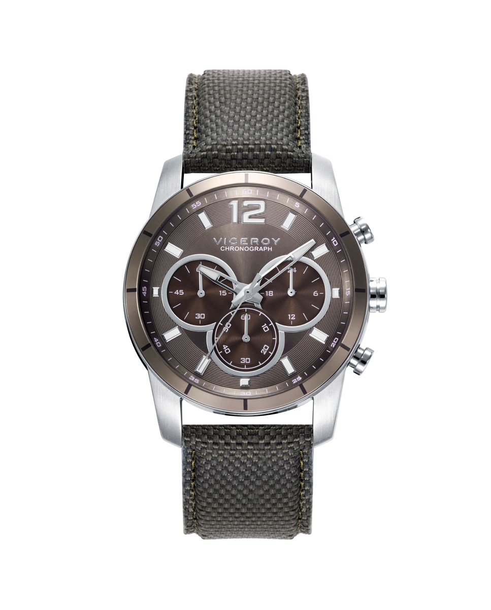 Relógio Analógico Magnum com Caixa de Aço e Bracelete de Nylon Verde Verde-Castanho-1