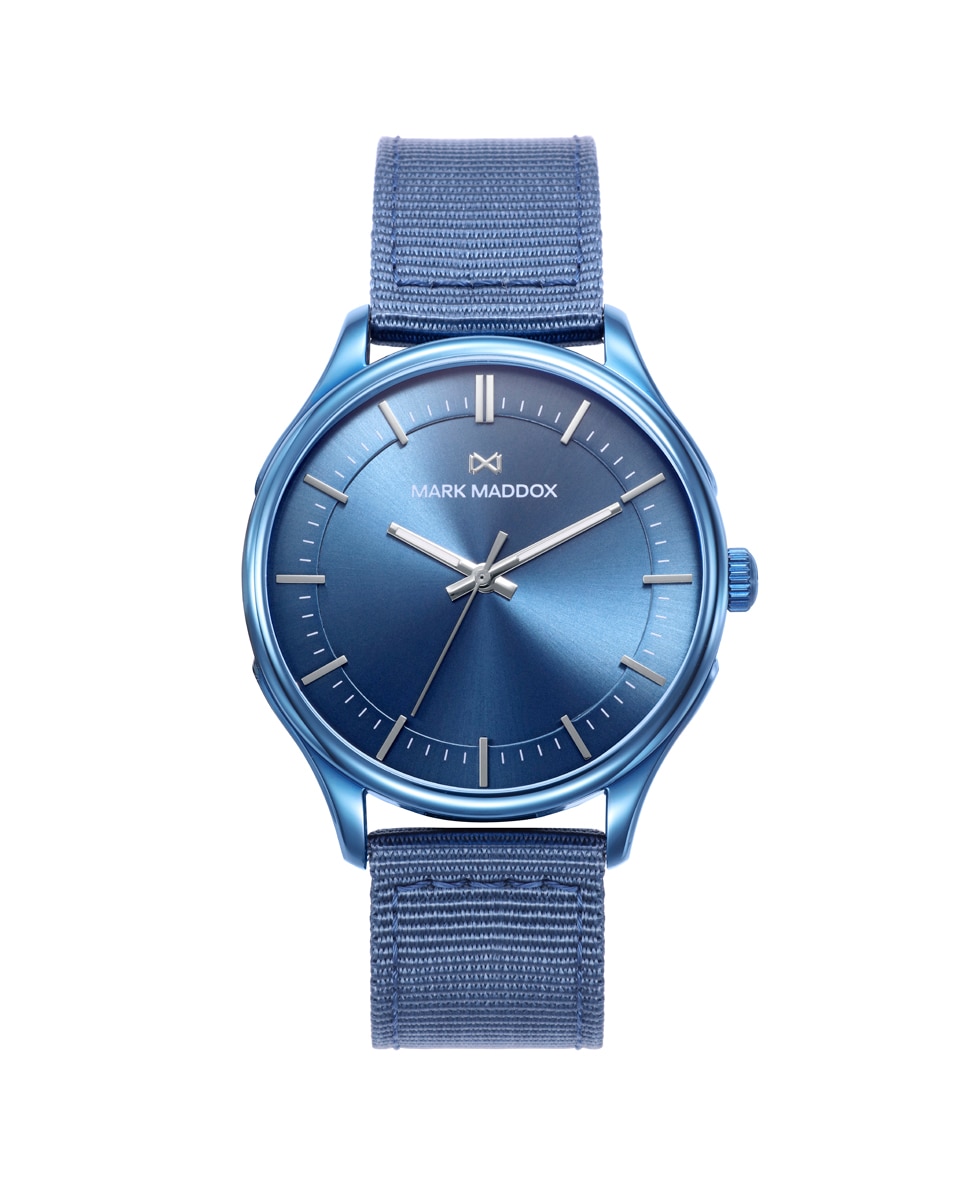 Relógio Analógico Greenwich, Três Ponteiros Caixa de Aço em Azul com Bracelete de Nylon e Mostrador em Azul Azul-antracite-1