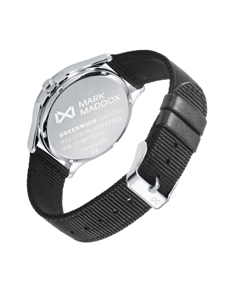 Relógio Analógico Greenwich, Caixa de Aço e Bracelete de Nylon em Preto Cinzento-2