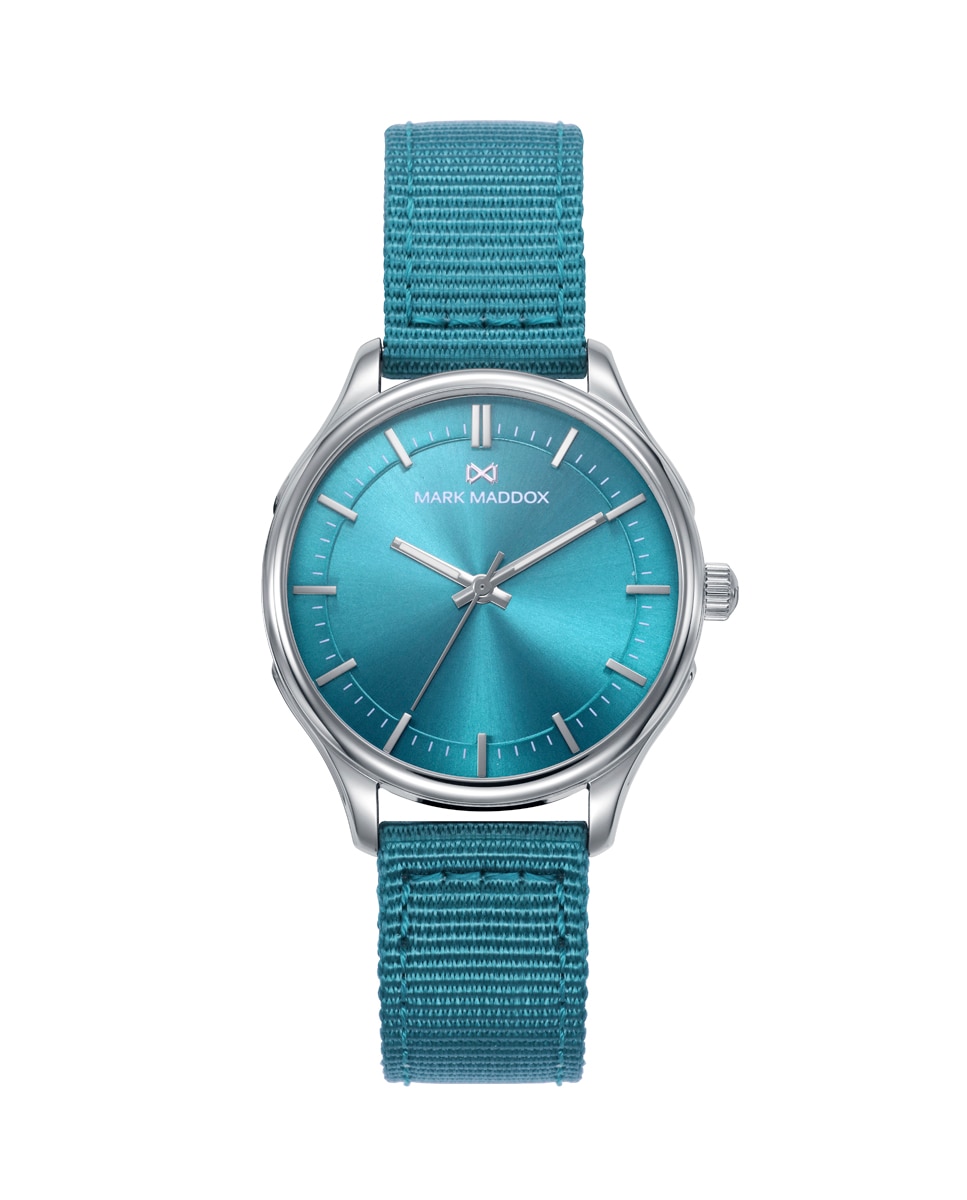 Relógio Analógico Greenwich, Caixa de Aço e Bracelete de Nylon em Verde Azul-1