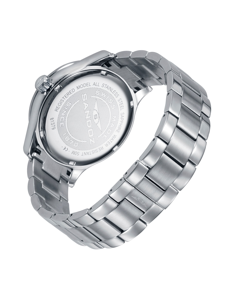 Relógio Casual Caixa e Bracelete de Aço Prateado-2