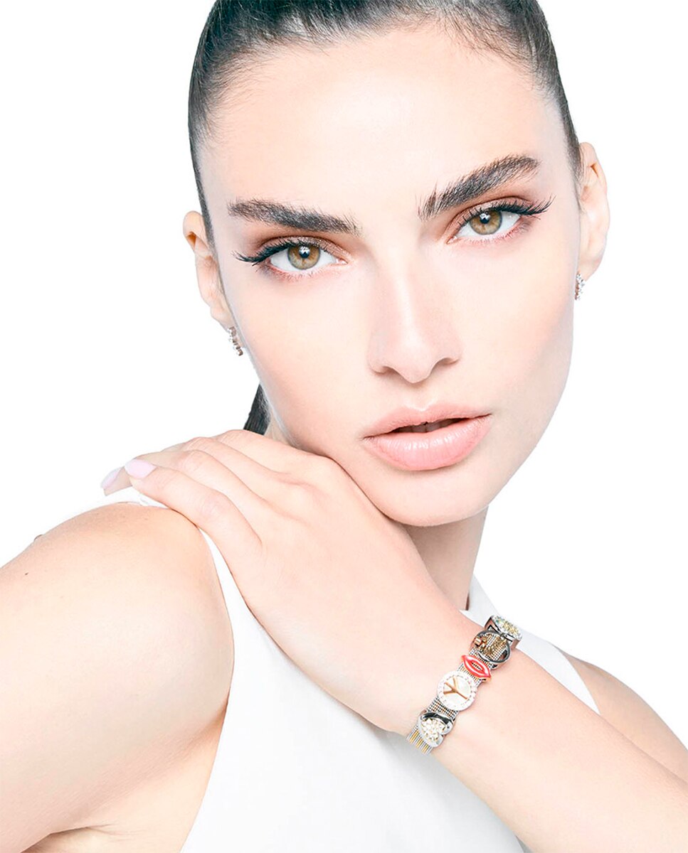 Pulseira de Corrente Chic de Aço Bicolor em Ip Dourado e Aço Multicolor-3