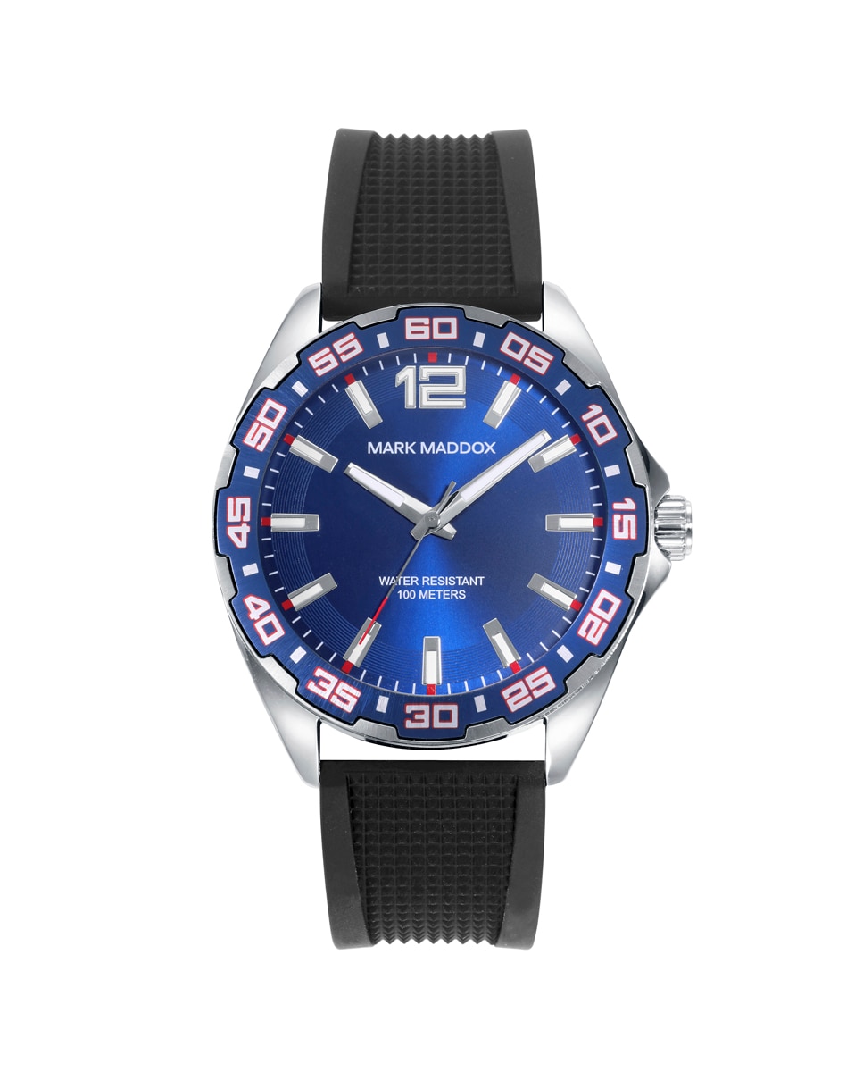 Relógio Analógico Mission Caixa de Aço e Bracelete de Silicone Azul-1