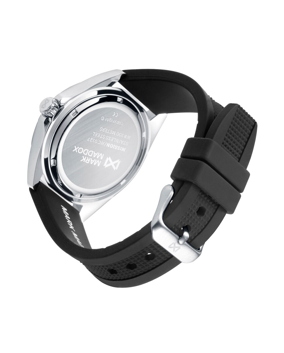 Relógio Analógico Mission Caixa de Aço e Bracelete de Silicone Azul-2