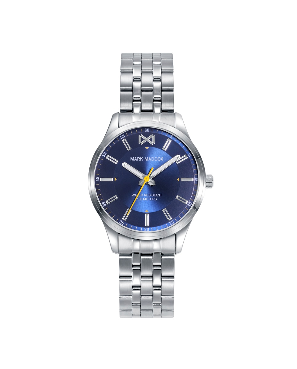 Relógio Analógico Marais com Caixa e Bracelete de Aço Azul-1