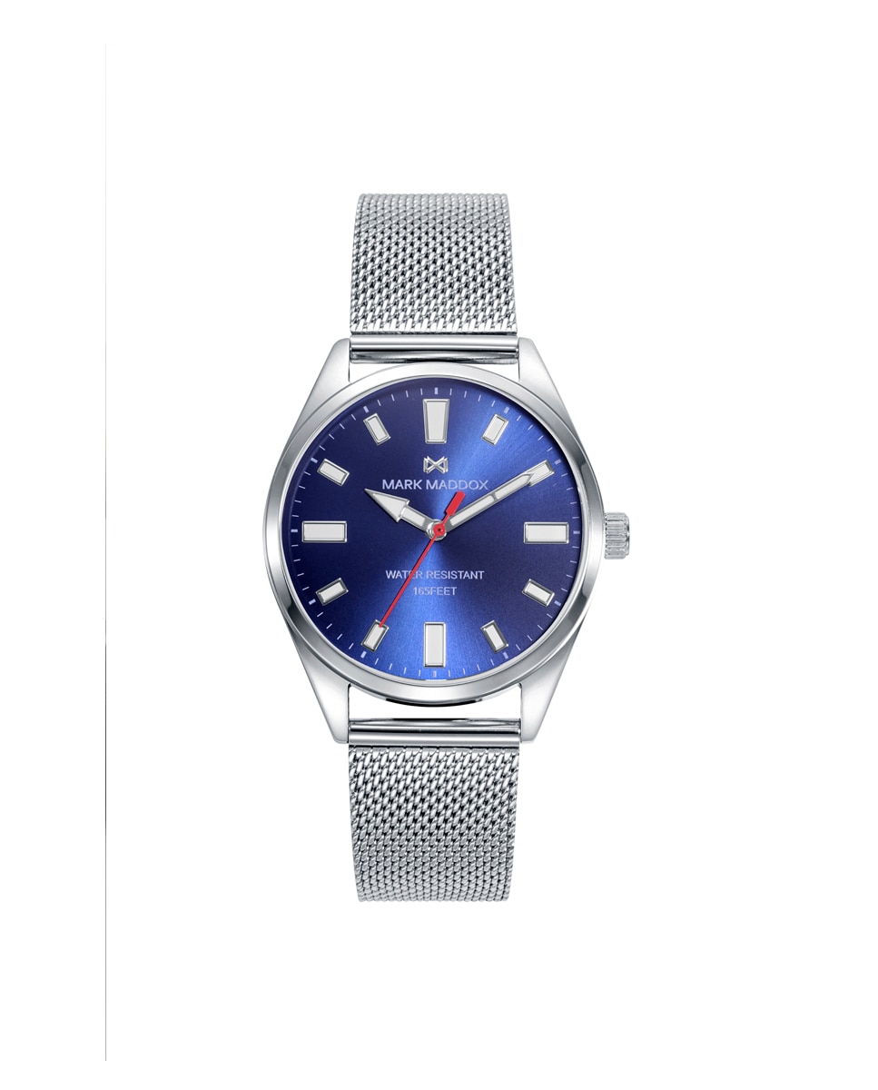 Relógio Analógico Marais Caixa e Bracelete Milanesa de Aço Prata / Vermelho-1