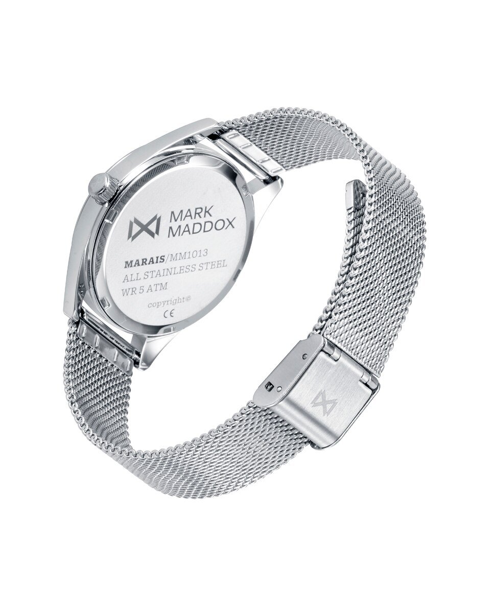 Relógio Analógico Marais Caixa e Bracelete Milanesa de Aço Prata / Vermelho-2