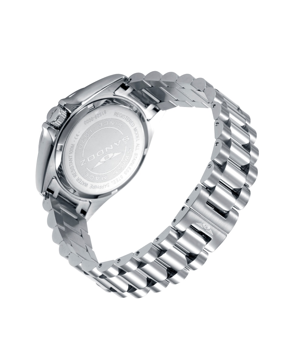 Relógio Sport com Caixa e Bracelete de Aço Prateado-3