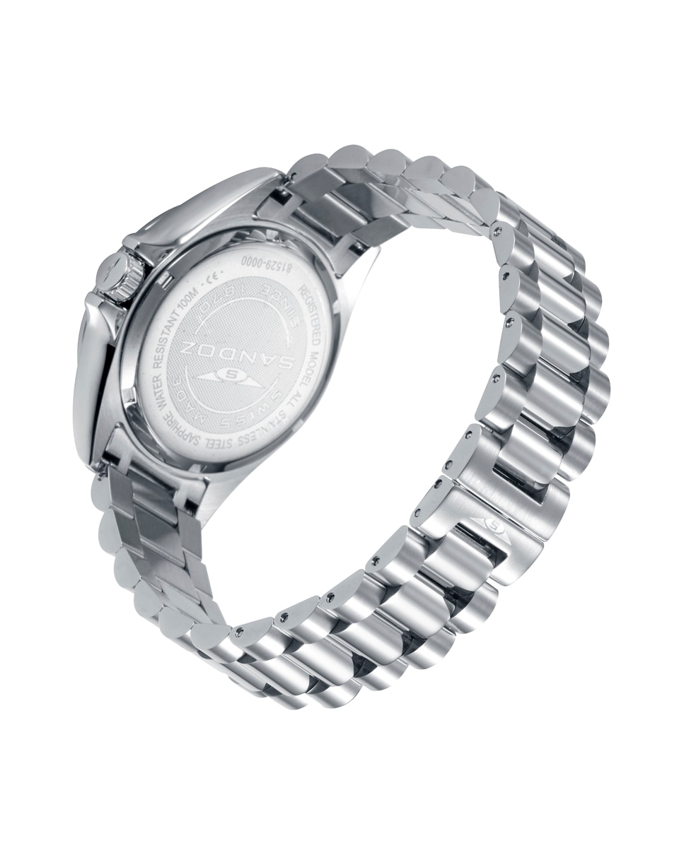 Relógio Sport com Caixa e Bracelete de Aço Prateado-3