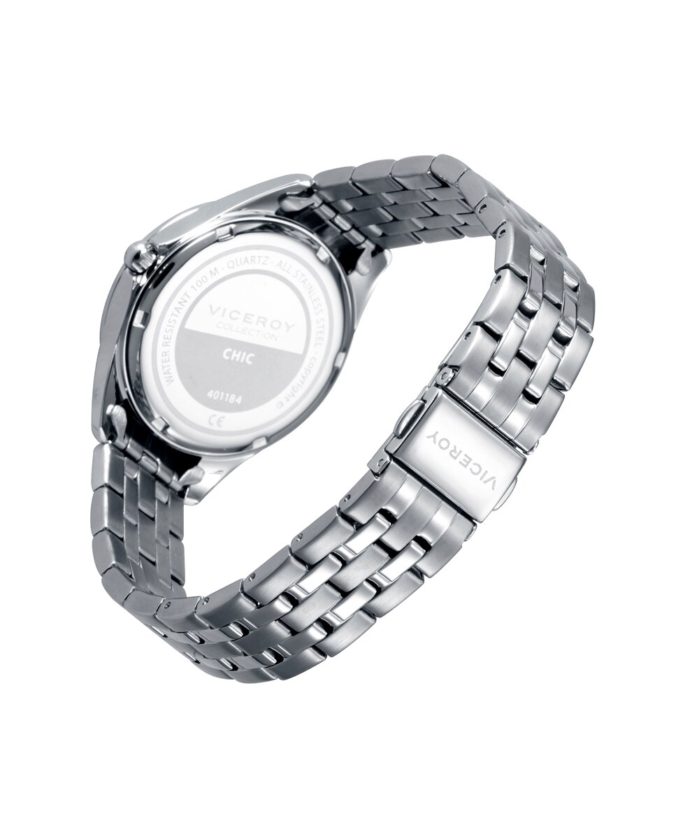Relógio Analógico Chic Caixa e Bracelete de Aço Prata / Rosa-2