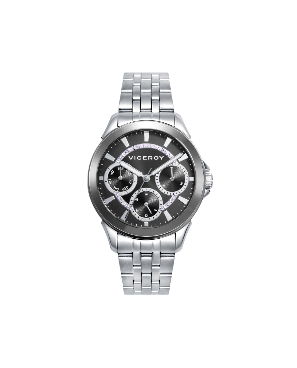 Relógio Analógico Chic Caixa e Bracelete de Aço Preto-1