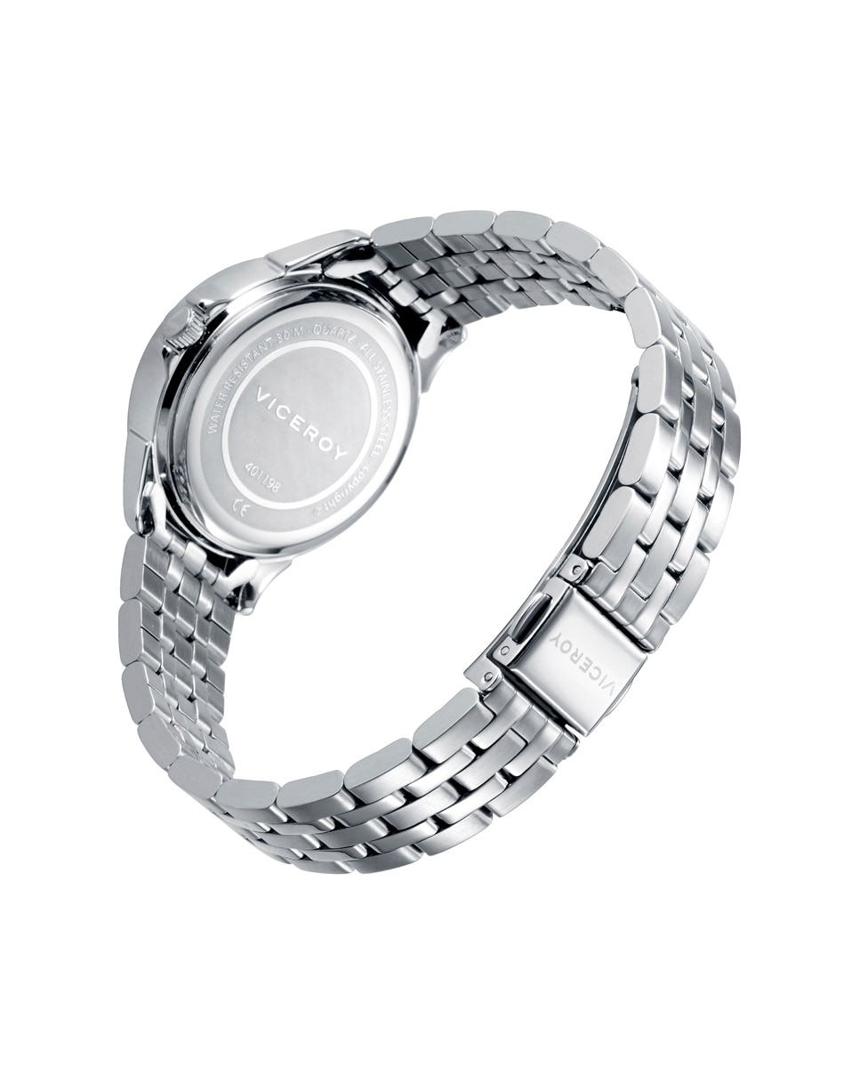 Relógio Analógico Chic Caixa e Bracelete de Aço Preto-2