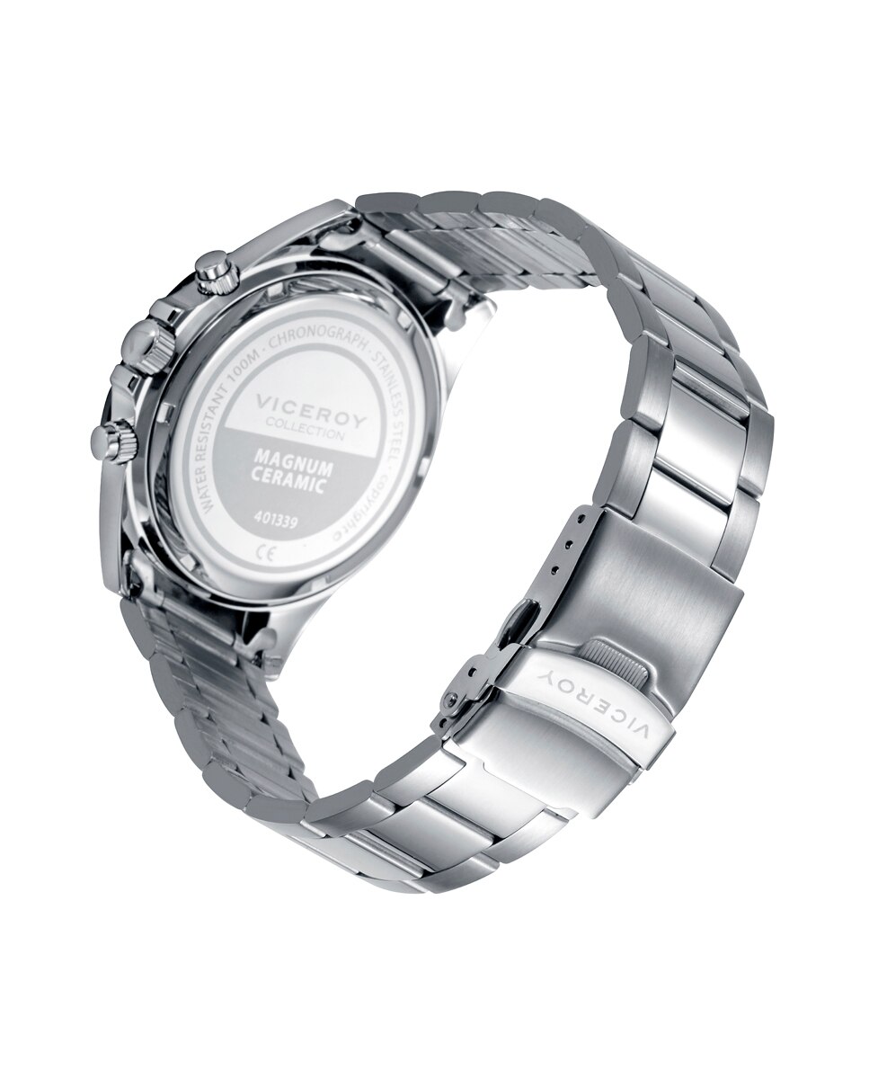 Relógio Analógico Magnum Caixa e Bracelete de Aço Preto / Azul-2
