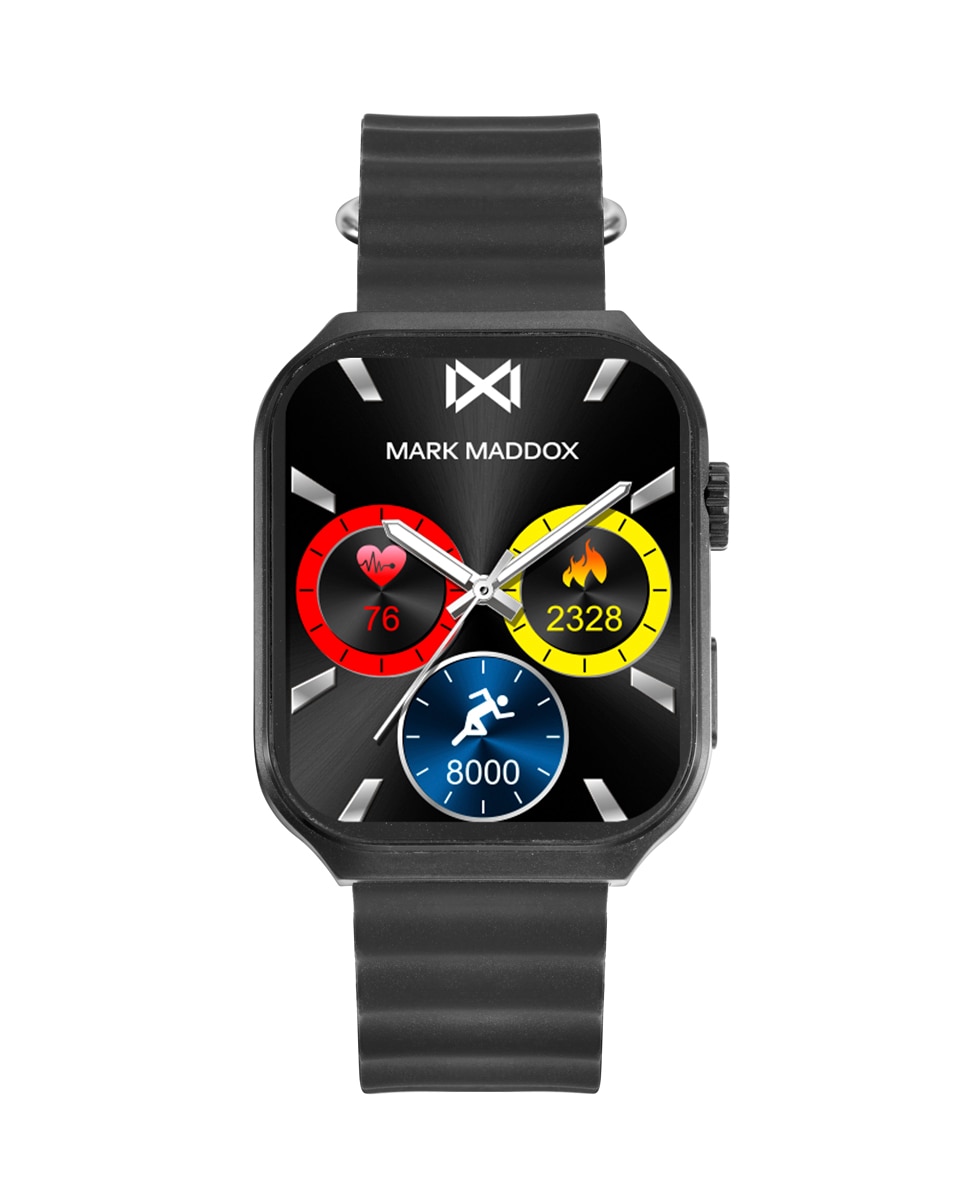 Smartwatch de Metal em Preto e Bracelete de Silicone em Preto Cinzento-escuro-1