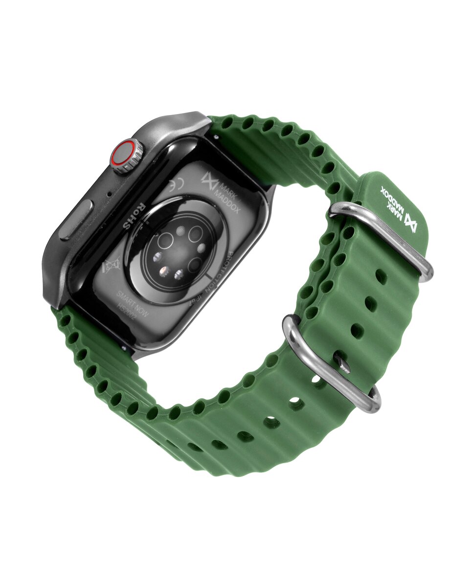 Smartwatch de Metal Prateado e Correia de Silicone Verde Prateado-2