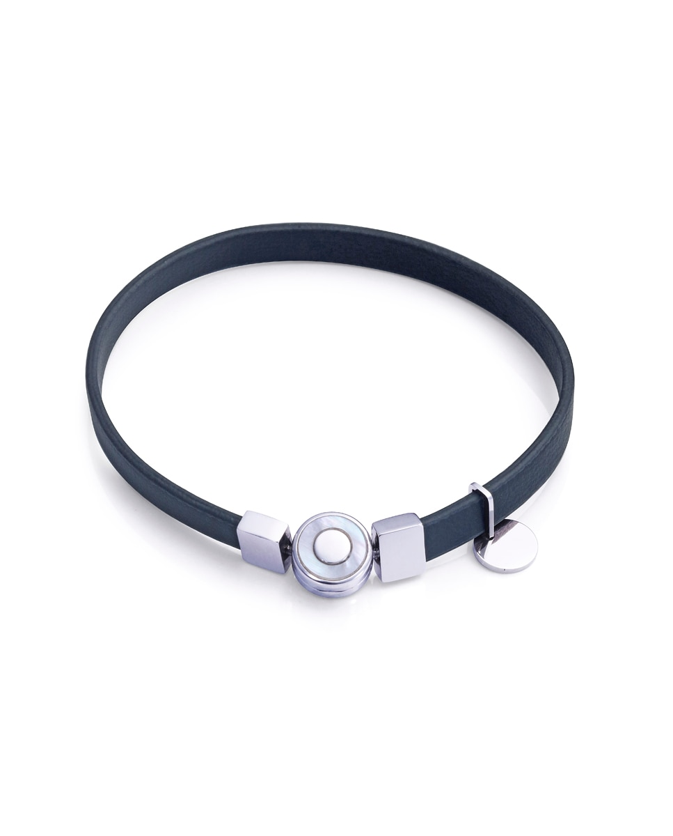 Pulseira Eco de Aço Reciclado e Ip Dourado com Correia Vegana em Preto Preto-2