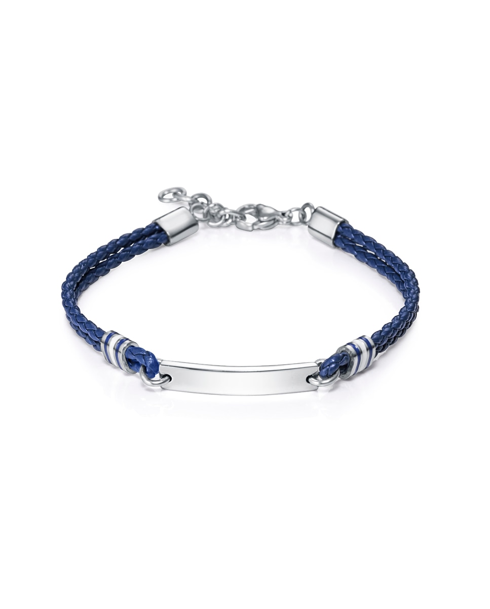 Relógio Infantil com Caixa de Aço e Bracelete de Silicone em Azul e Pulseira de Oferta Azul / Branco-3