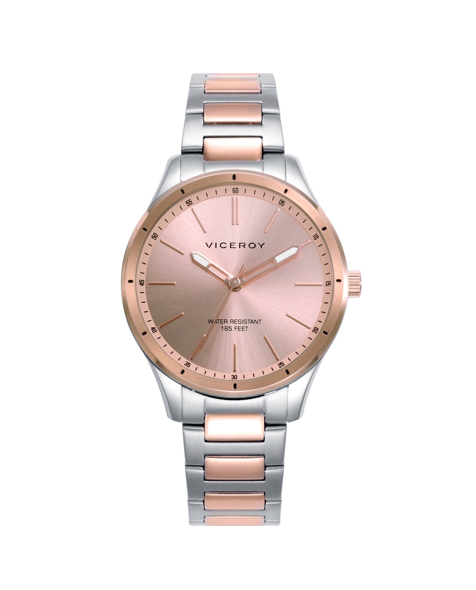 Relógio Analógico Grand com Caixa e Bracelete Bicolor de Aço e Ip Rosa Rosa-1