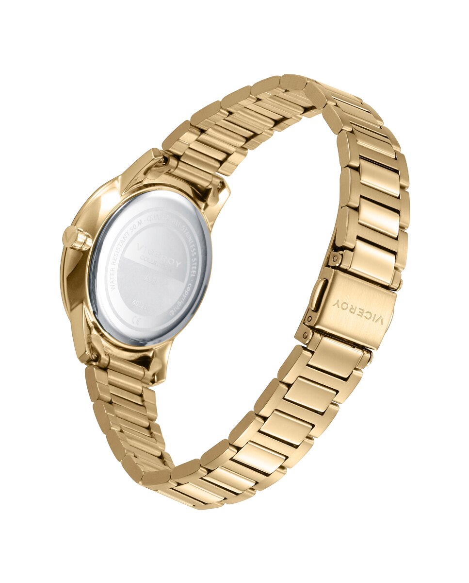 Relógio Analógico Air com Caixa e Bracelete de Aço Ip Dourado Dourado-2