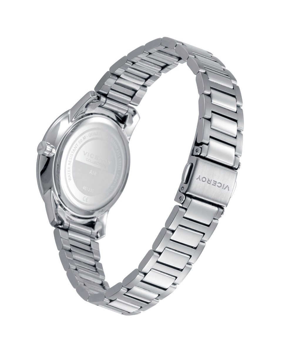 Relógio Analógico Air com Caixa e Bracelete de Aço Turquesa-2