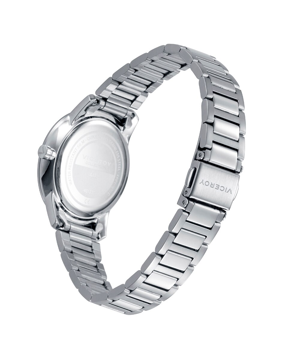 Relógio Analógico Air com Caixa e Bracelete de Aço Prata-2