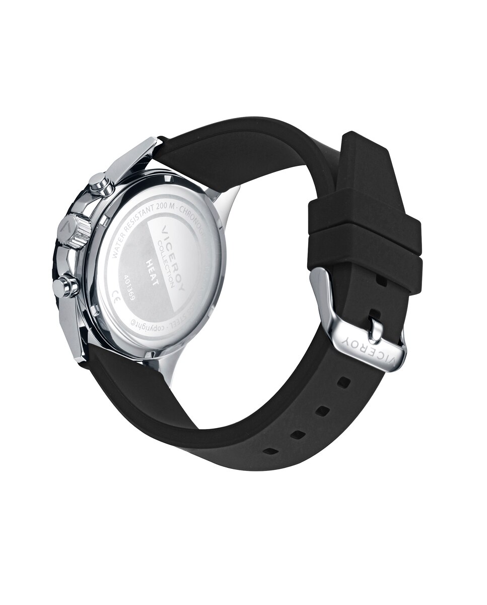 Relógio Analógico Heat com Caixa de Aço com Bisel Giratório e Bracelete de Silicone em Preto Preto / Laranja-flúor-2