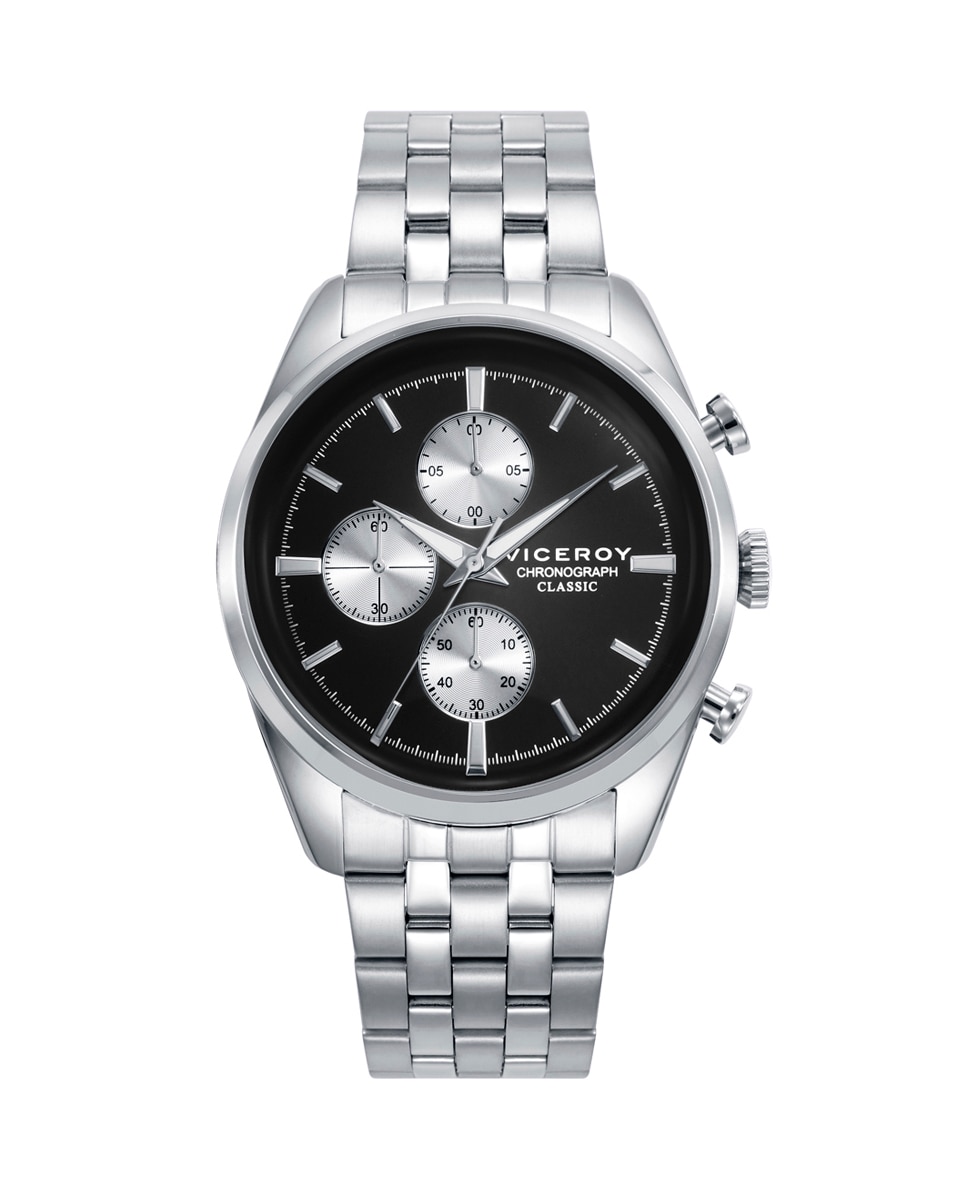 Relógio Analógico Classic com Caixa e Bracelete de Aço Preto-1