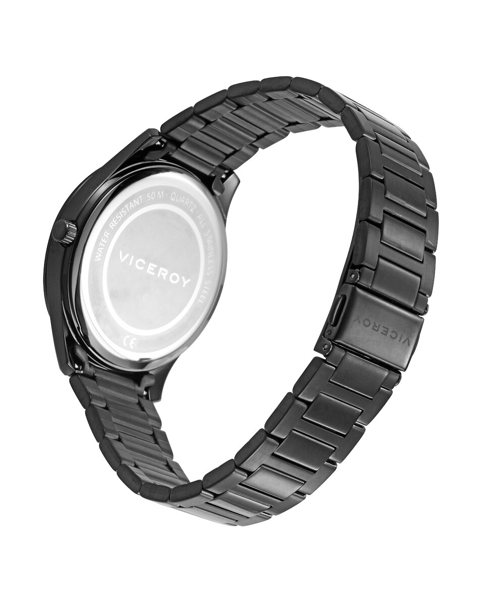 Relógio Analógico Grand com Caixa e Bracelete de Aço Ip em Cinzento Preto / Prata-2