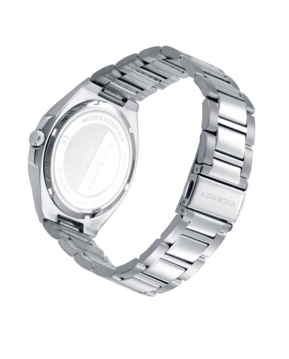 Relógio Analógico Dress com Caixa e Bracelete de Aço Prata-2