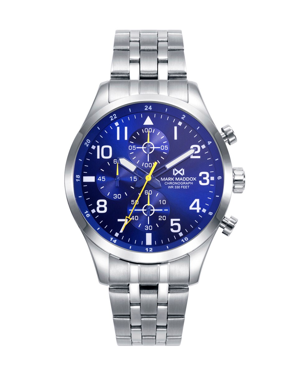 Relógio Analógico Mission com Caixa e Bracelete de Aço Azul / Amarelo-1