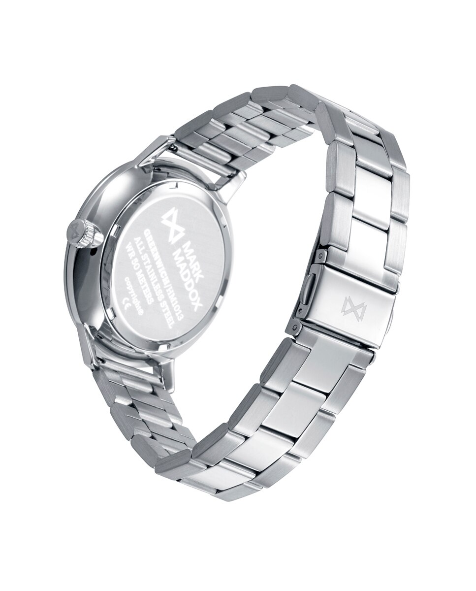 Relógio Analógico Greenwich com Caixa e Bracelete de Aço Preto / Prata-2