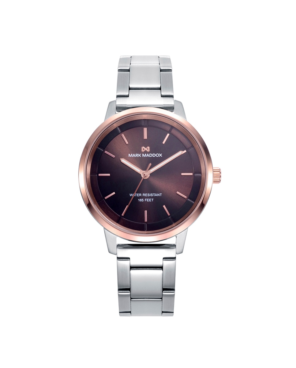 Relógio Analógico Greenwich com Caixa Bicolor de Aço e Ip Rosa com Bracelete de Aço Ouro-1