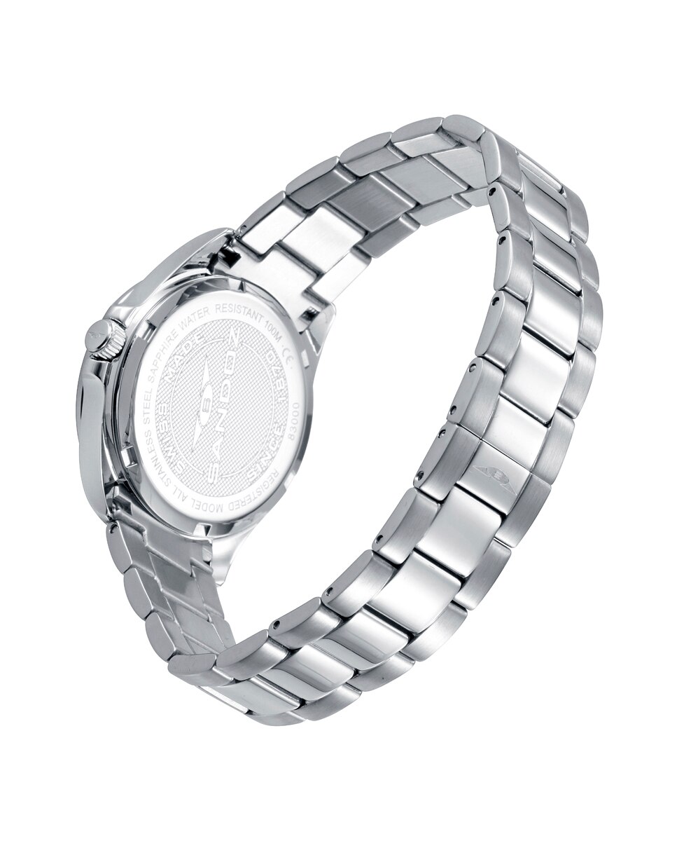 Relógio Casuel, Caixa e Bracelete de Aço Prateado-2