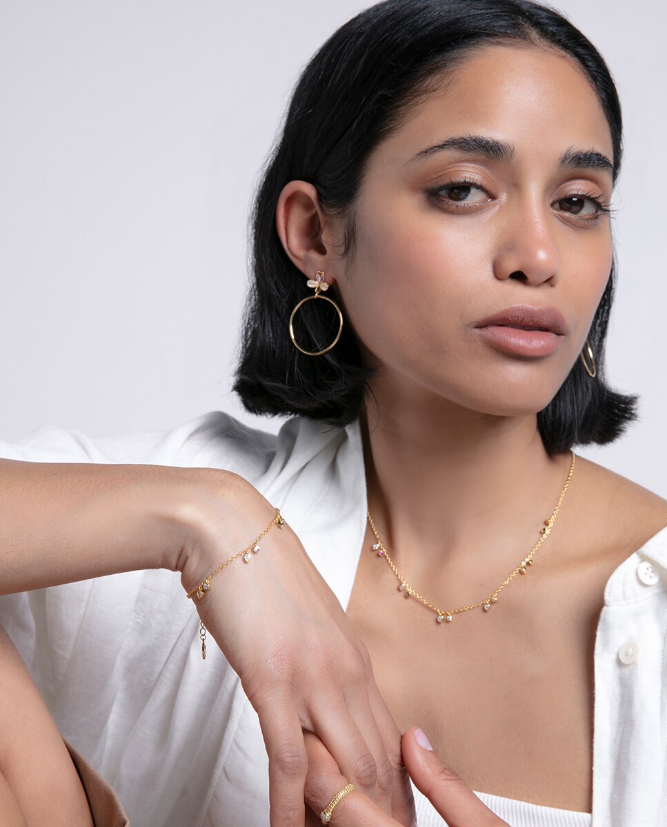 Pulseira Trend de Prata de Lei com Banho de Ouro e Zircónias Coloridas Multicolor-2