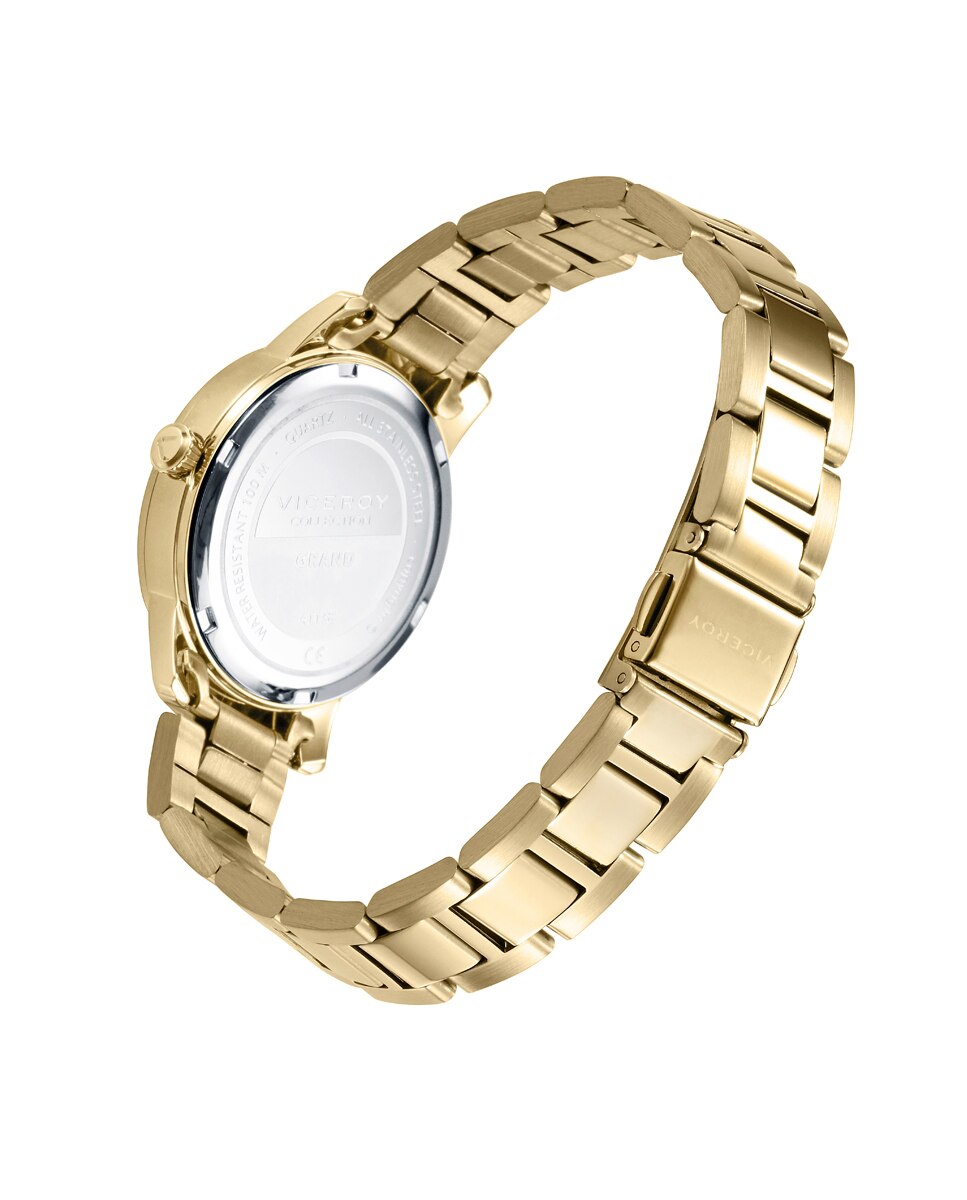 Relógio Analógico Grand com Caixa e Bracelete de Aço Ip Dourado Dourado-2