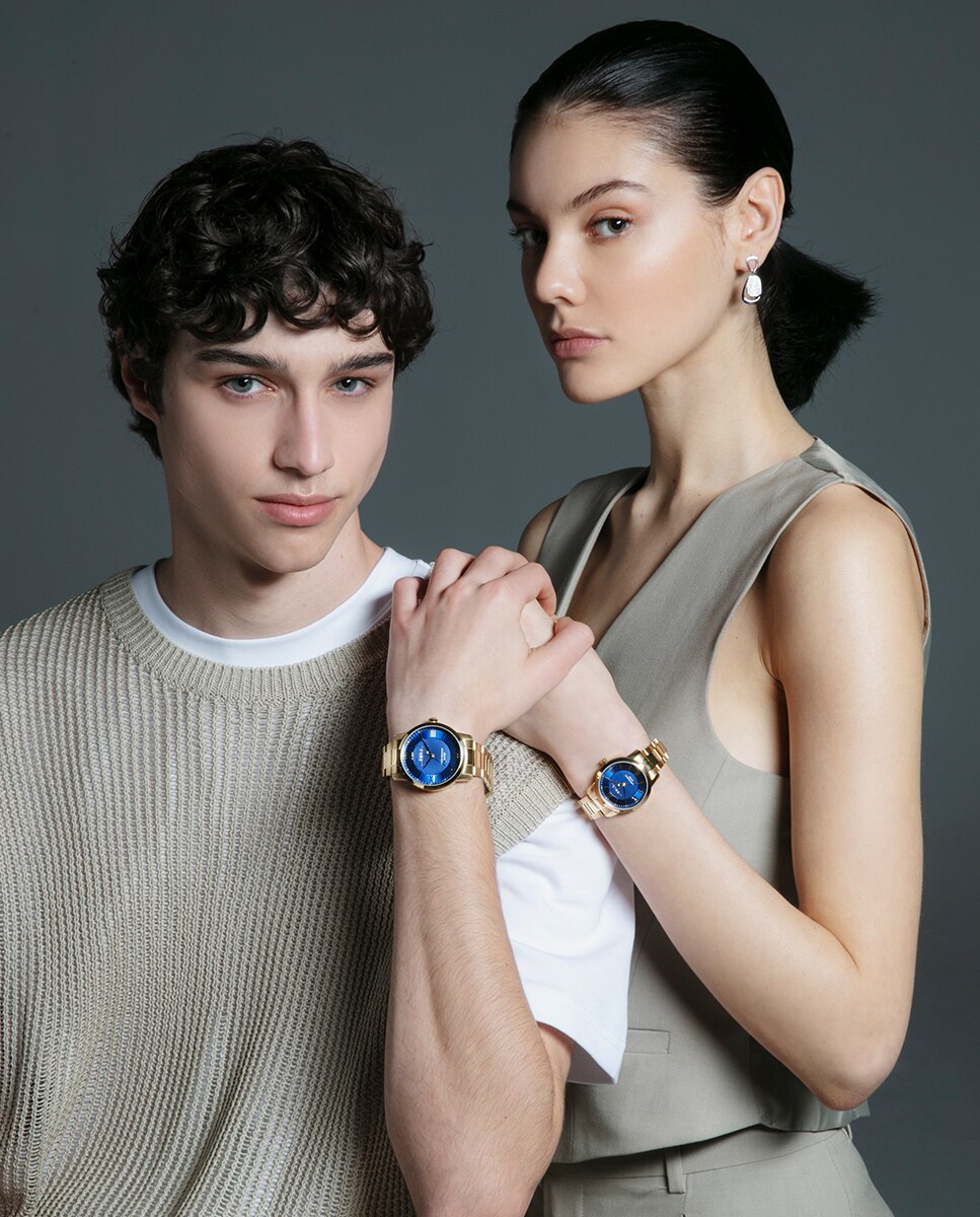 Relógio Analógico Grand com Caixa e Bracelete de Aço Ip Dourado Dourado-4