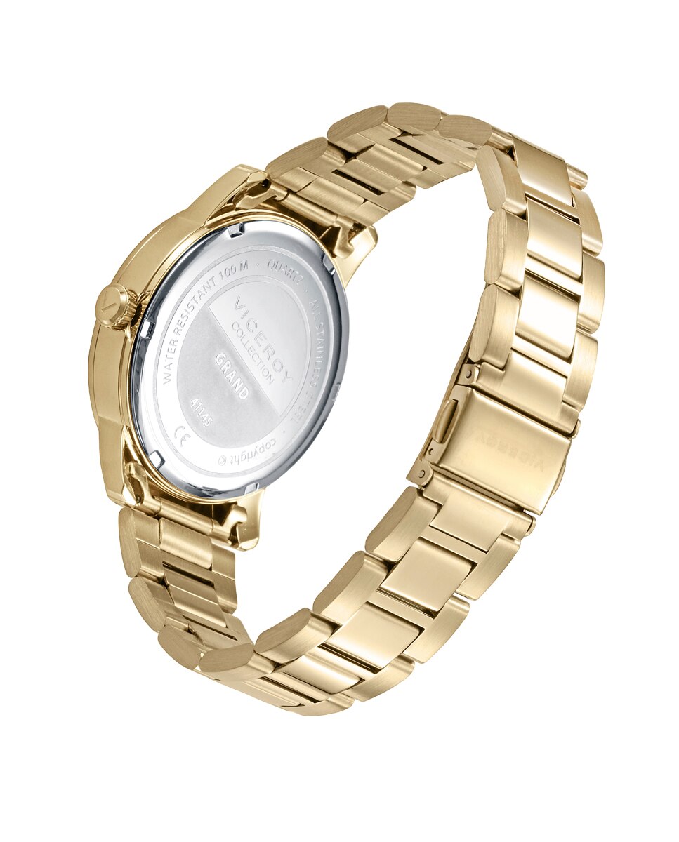 Relógio Analógico Grand com Caixa e Bracelete de Aço Ip Dourado Dourado-2