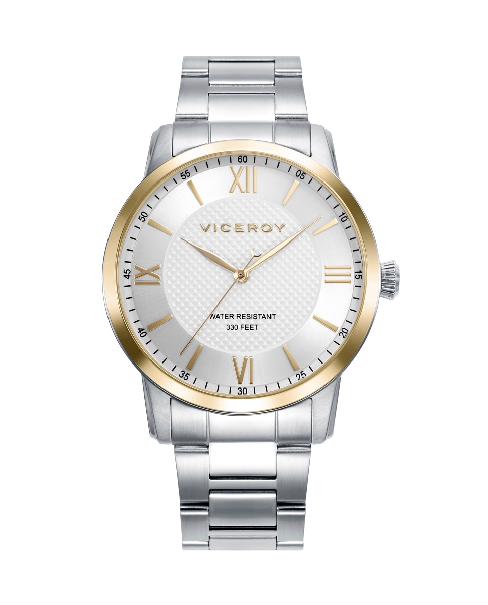 Relógio Analógico Grand com Caixa Bicolor de Aço e Ip Dourado e Bracelete de Aço Ouro / Prata-1