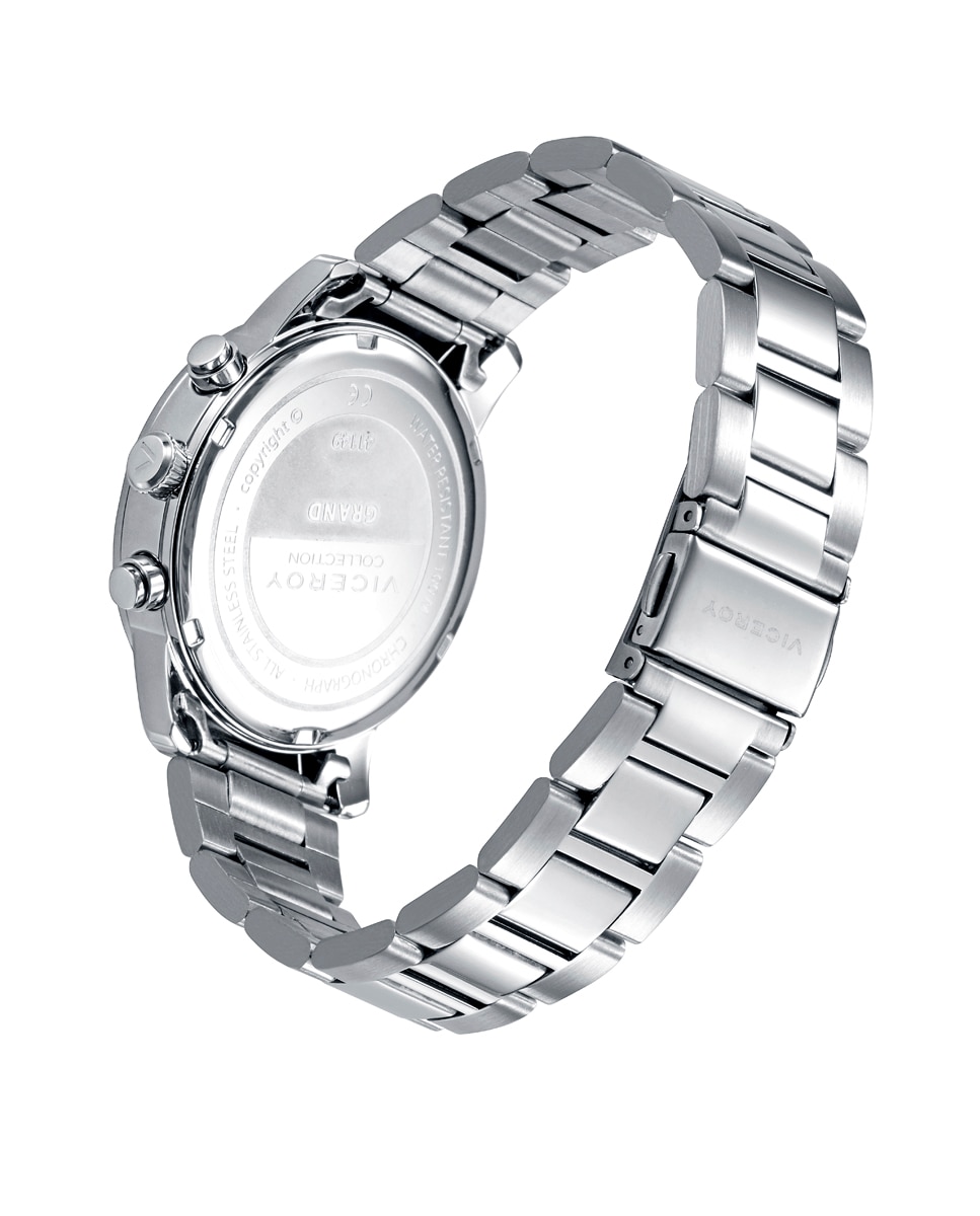 Relógio Analógico Grand com Caixa e Bracelete de Aço Preto / Prata-2