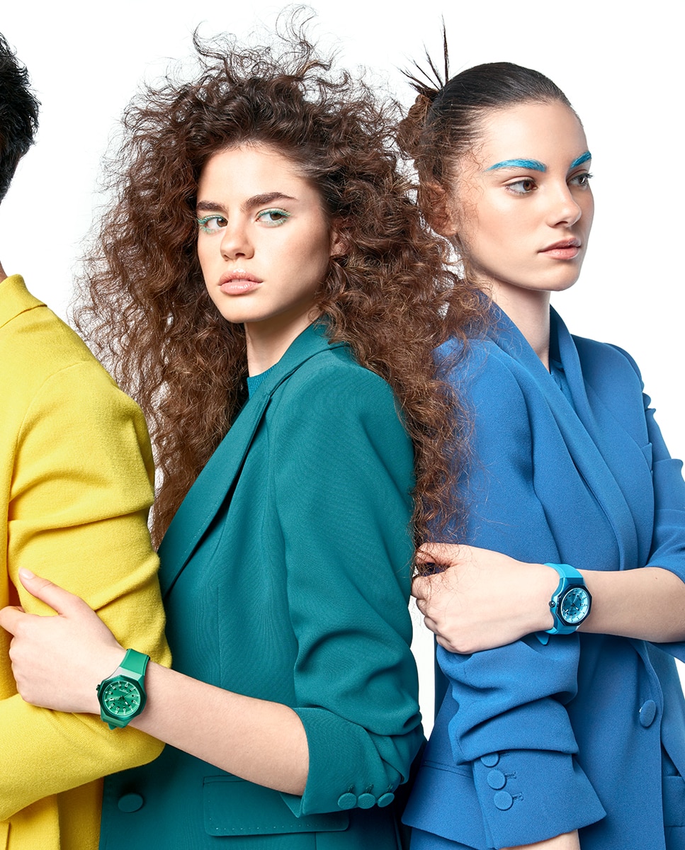 Relógio Analógico Colors com Caixa de Alumínio e Bracelete de Silicone Verde Verde-azulado-5