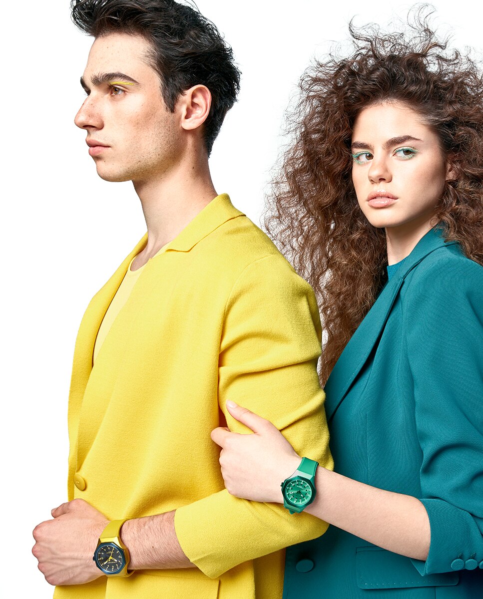 Relógio Analógico Colors com Caixa de Alumínio e Bracelete de Silicone Verde Verde-azulado-6