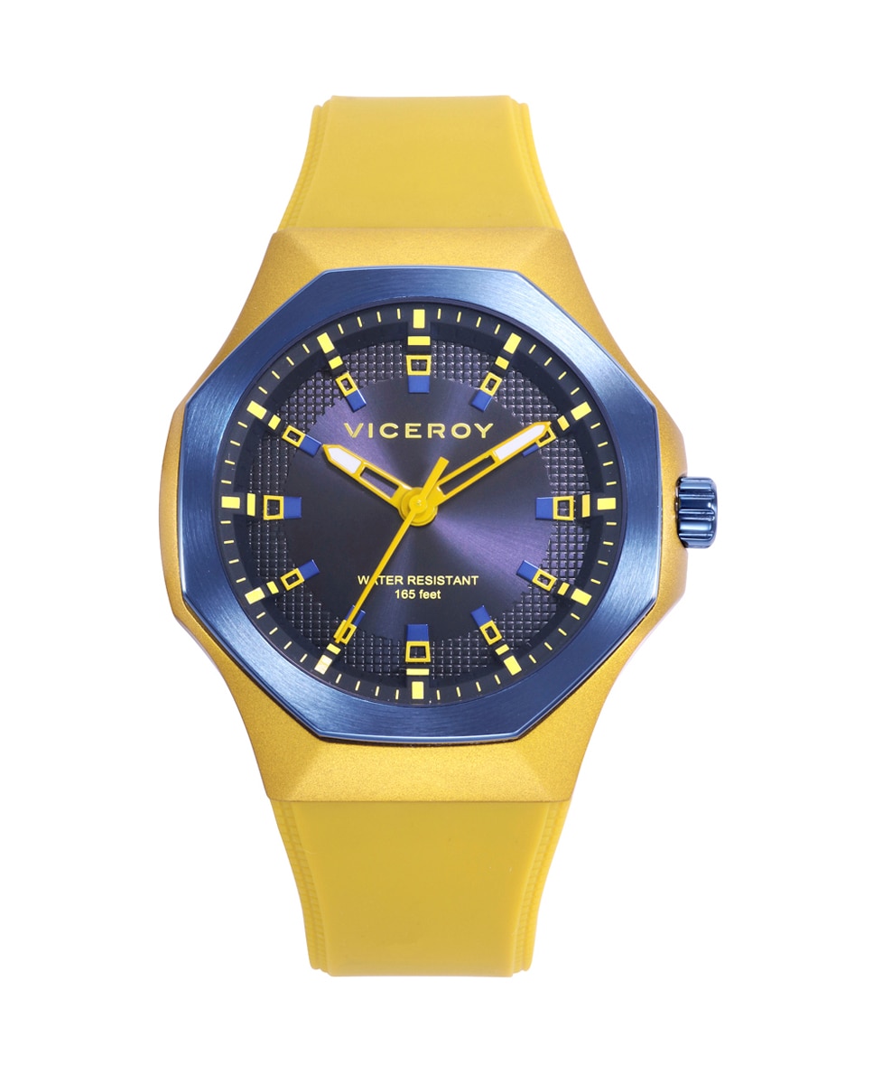 Relógio Analógico Colors com Caixa de Alumínio e Bracelete de Silicone Amarela Amarelo-1