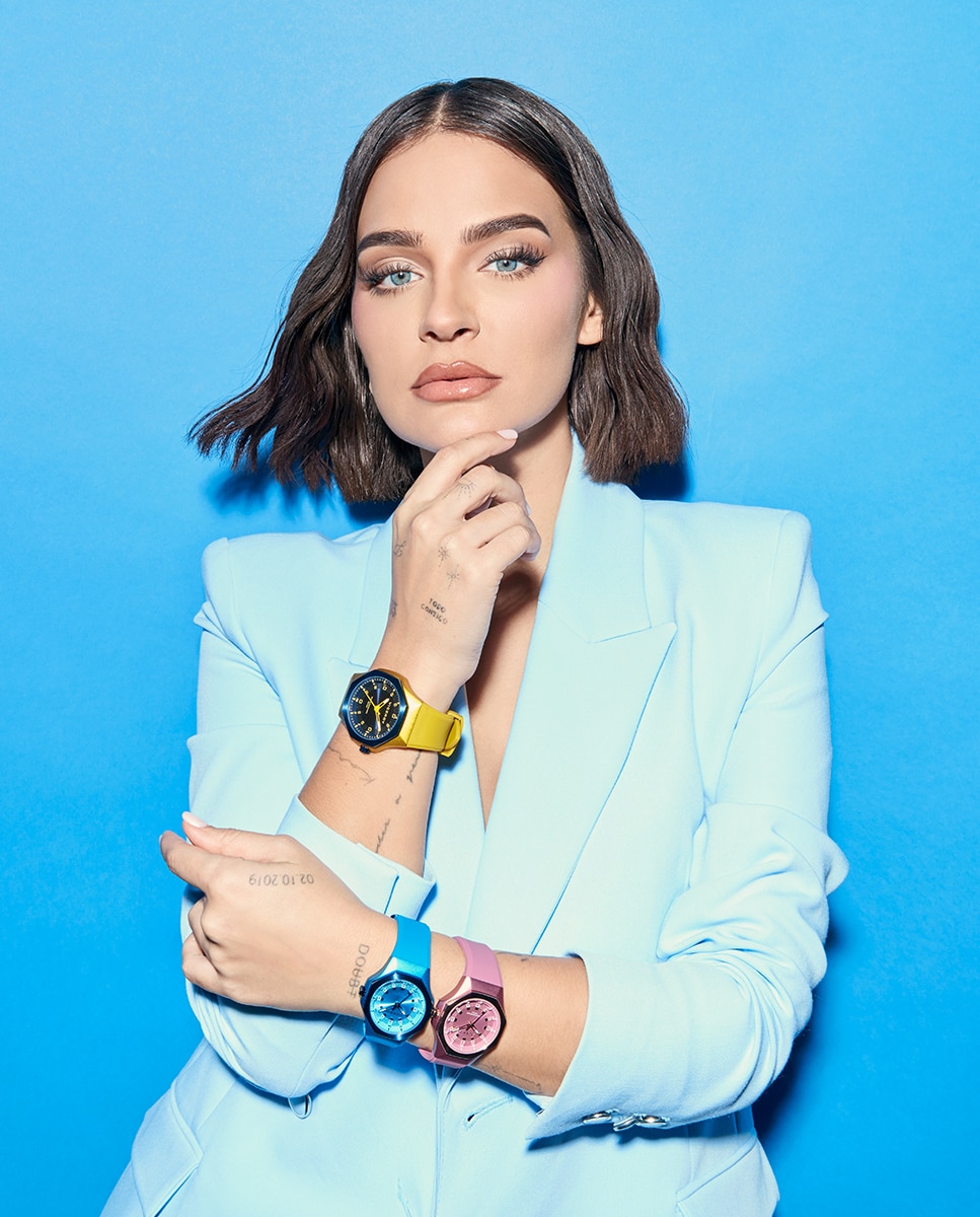 Relógio Analógico Colors com Caixa de Alumínio e Bracelete de Silicone Amarela Amarelo-5