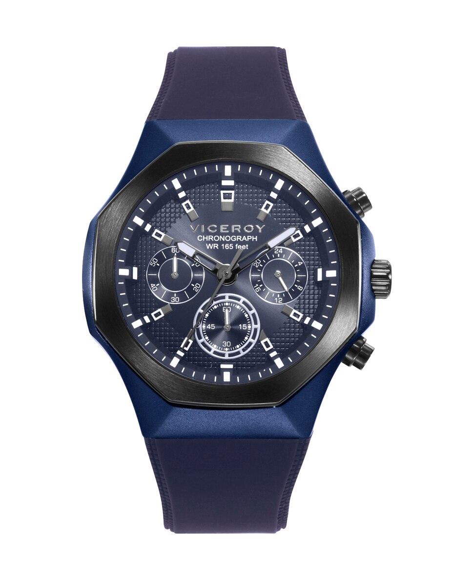 Relógio Analógico Colors com Caixa de Alumínio e Bracelete de Silicone Azul Azul-marinho-1
